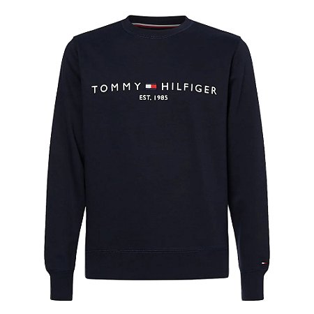 Moletom Tommy Hilfiger Logo Sweatshirt Azul Marinho