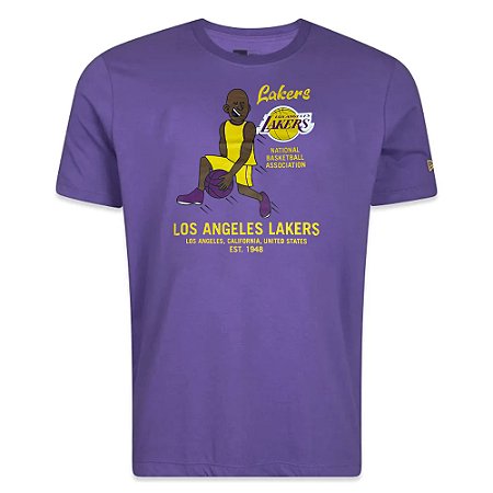 Camiseta New Era Los Angeles Lakers Building Lilás