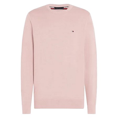 Suéter Tommy Hilfiger Manga Longa Tricot Wcc Signature Rosa