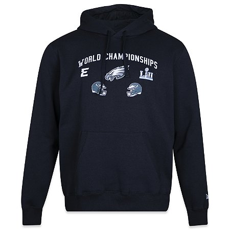 Moletom New Era NFL Philadelphia Eagles World Champion Preto