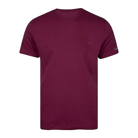 Camiseta Manga Curta Champion Ath Basic C Emb Logo Bordô