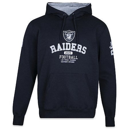 Moletom Canguru New Era Las Vegas Raiders Club House Preto FIRST DOWN Produtos Futebol Americano NFL
