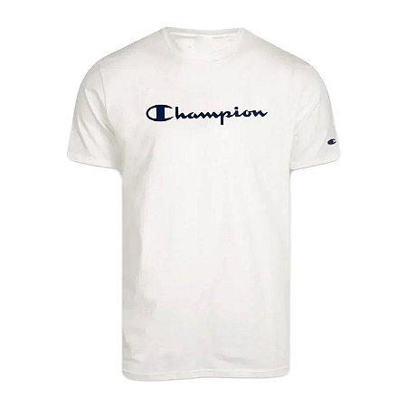 Camiseta Manga Curta Champion Mc Script One Color Off White