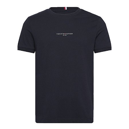 Camiseta Tommy Hilfiger Logo Tipped Tee Azul Marinho