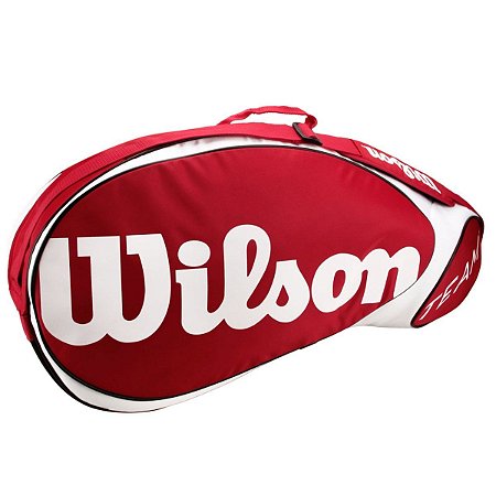 Raqueteira Wilson Team X3 Vermelha/Branca