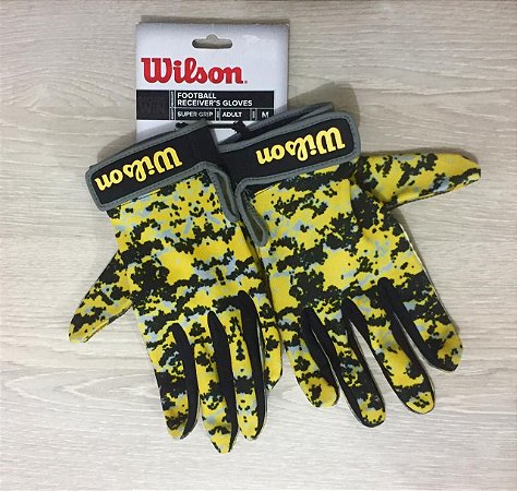 Luva Super Grip Receiver Camuflada Amarela NFL - Wilson