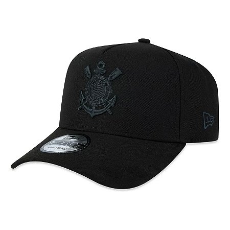 Boné New Era 940 A-Frame Futebol Corinthians Aba Curva Preto