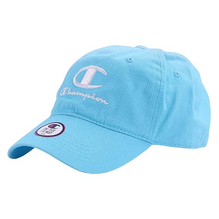 Boné Champion Washed Relaxed Big C Script Aba Curva Azul