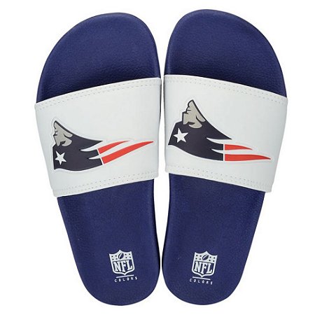 Chinelo New England Patriots Slip On Colors Branco - NFL