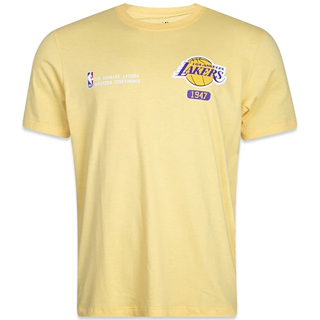 Camiseta New Era Los Angeles Lakers Club House Amarelo