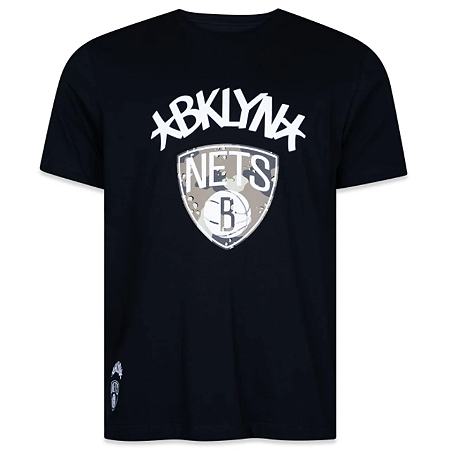 Camiseta New Era Brooklyn Nets Camuflada Preto