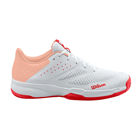 Tenis Wilson KAOS STROKE 2.0 Feminino Branco e Coral