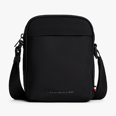 Bolsa Tranversal Tommy Hilfiger Mini Reporter Metal Preto