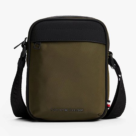 Bolsa Tranversal Tommy Hilfiger Mini Reporter Metal Verde