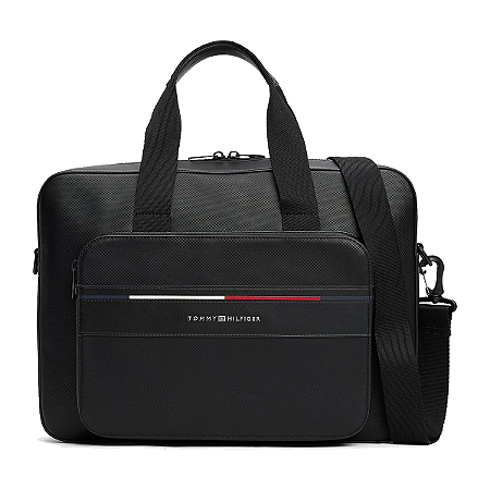 Pasta Bolsa Tommy Hilfiger Foundation Signature Preto
