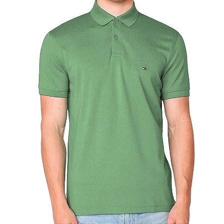 Camiseta Gola Polo Tommy Hilfiger 1985 Regular Verde Claro