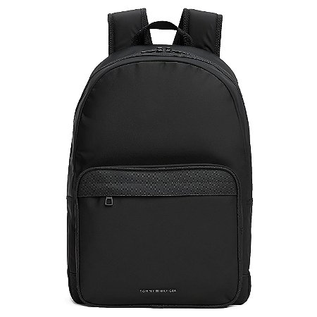Mochila Tommy Hilfiger Metal Double Zip 14 Litros Preto