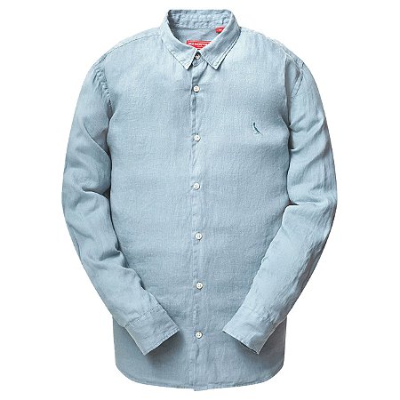 Camisa Reserva Linho Masculina Manga Longa Azul Claro