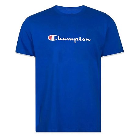 Camiseta Manga Curta Champion Mc Logo Script Ink Surf Azul