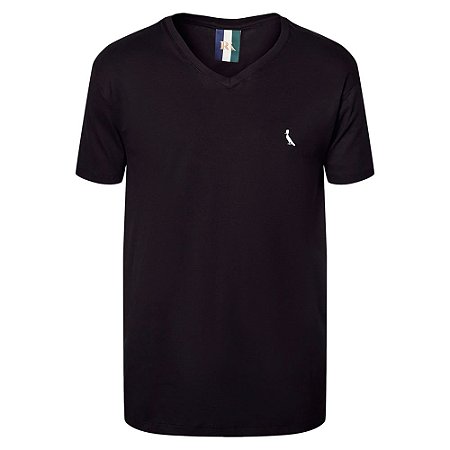 Camiseta Reserva Regular Vento Gola V Preta
