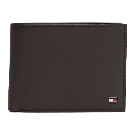 Carteira Tommy Hilfiger Eton Couro e Bolso de Moedas Marrom