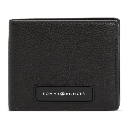 Carteira Tommy Hilfiger Monogram Leather Mini Preta