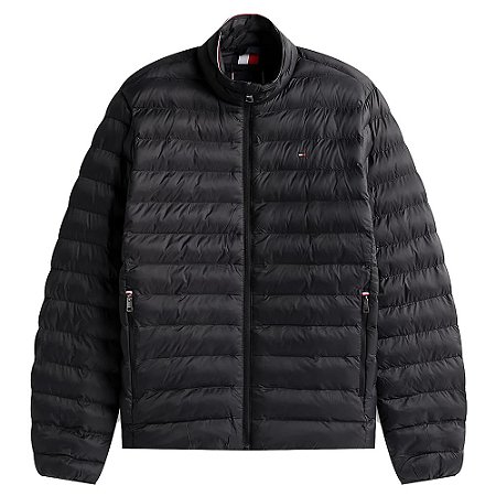 Jaqueta Tommy Hilfiger Puffer Acolchoada Packable Preto