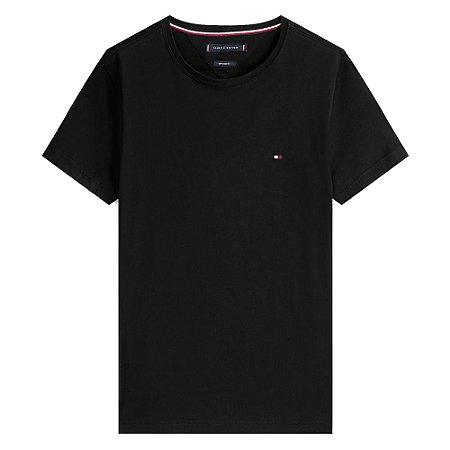Camiseta Tommy Hilfiger Stretch Slim Fit Masculina Preta