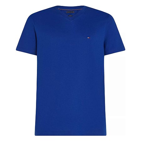 Camiseta Tommy Hilfiger Essential Gola V Neck Tee Azul Royal