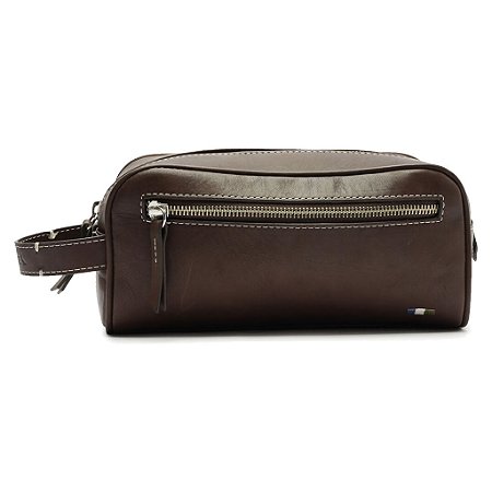 Necessaire Bolsa Masculina Reserva Parma Couro Marrom