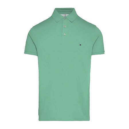 Camiseta Gola Polo Tommy Hilfiger Im 1985 Slim Fit Verde
