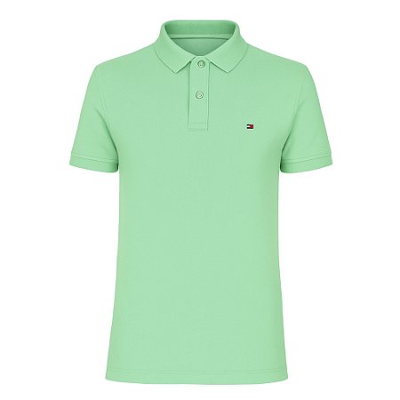 Camiseta Gola Polo Tommy Hilfiger Im 1985 Slim Verde Claro