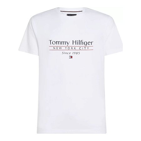 Camiseta Tommy Hilfiger Center Stack Tee Branco