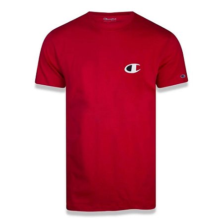 Camiseta Manga Curta Champion C Logo Vermelho