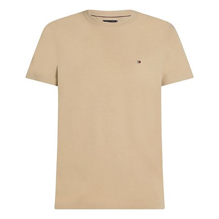 Camiseta Tommy Hilfiger Stretch Slim Fit Tee Caqui