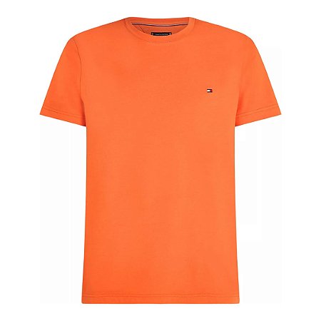 Camiseta Tommy Hilfiger Stretch Slim Fit Tee Laranja