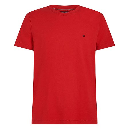 Camiseta Tommy Hilfiger Stretch Slim Fit Tee Vermelho