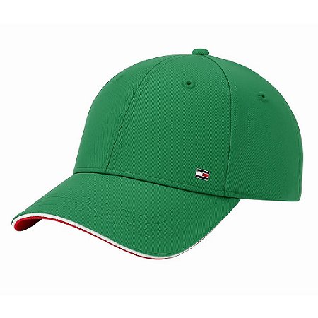 Boné Tommy Hilfiger Cotton 6 Panel Aba Curva Verde