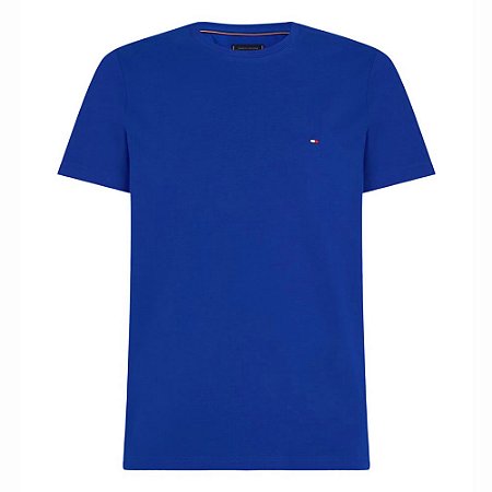 Camiseta Tommy Hilfiger Stretch Slim Fit Tee Azul Royal