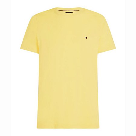 Camiseta Tommy Hilfiger Stretch Slim Fit Tee Amarela
