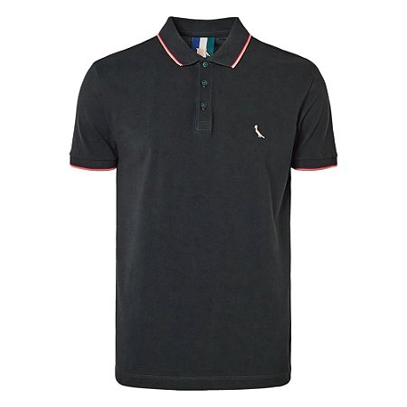 Camisa Polo Reserva Enxuto Novo Friso Masculina Verde Escuro