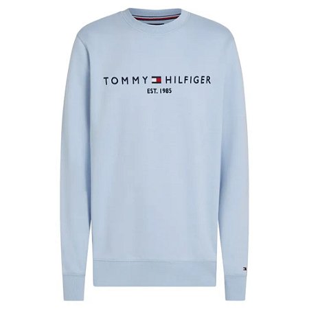 Moletom Tommy Hilfiger Logo Sweatshirt Azul Claro