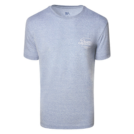 Camiseta Reserva Estampada Assina Peito Azul Claro Mescla