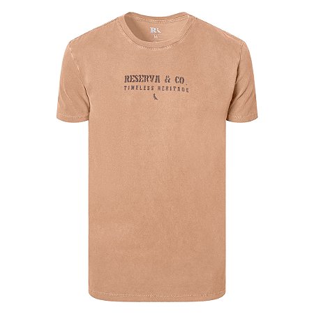 Camiseta Reserva Slim Estampa Timeless Masculina Marrom