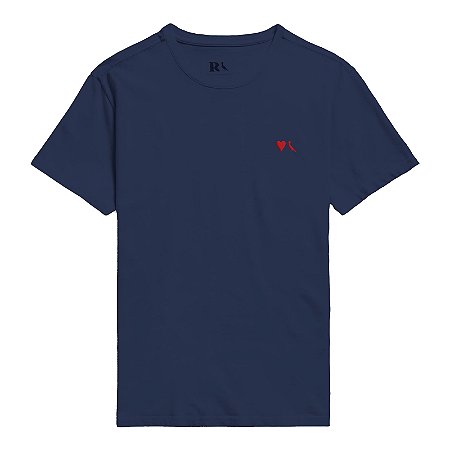Camiseta Reserva Estampa Pica Pau Copas Coração Azul Marinho