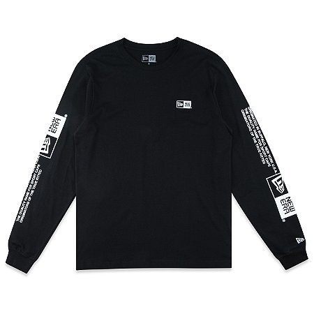 Camiseta New Era Manga Longa Institutional Style Preta
