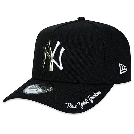 Boné New Era 940 A-Frame New York Yankees MLB Metal Preto