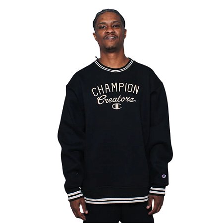 Blusa Moletom Champion Pes Car Ret Creator Preto