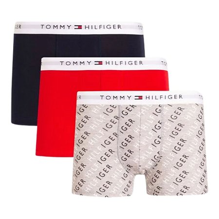 Cueca Boxer Tommy Hilfiger Kit 3 Peças Trunk Algodão