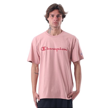 Camiseta Manga Curta Champion Malhão Script Puff Rosa